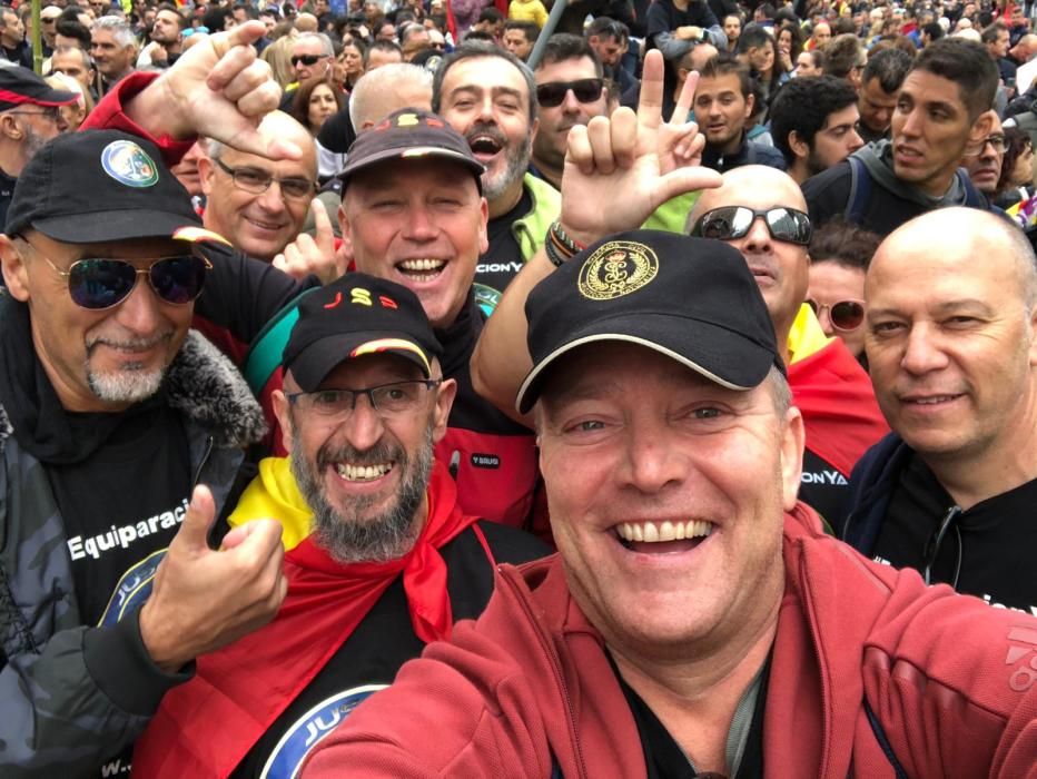 Un momento de la protesta de Jusapol en Madrid.