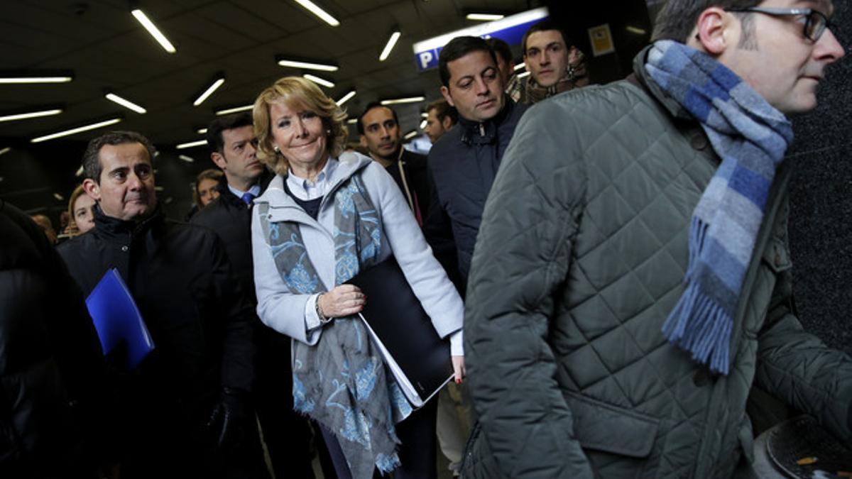 Esperanza Aguirre, este martes, en los juzgados de Madrid.