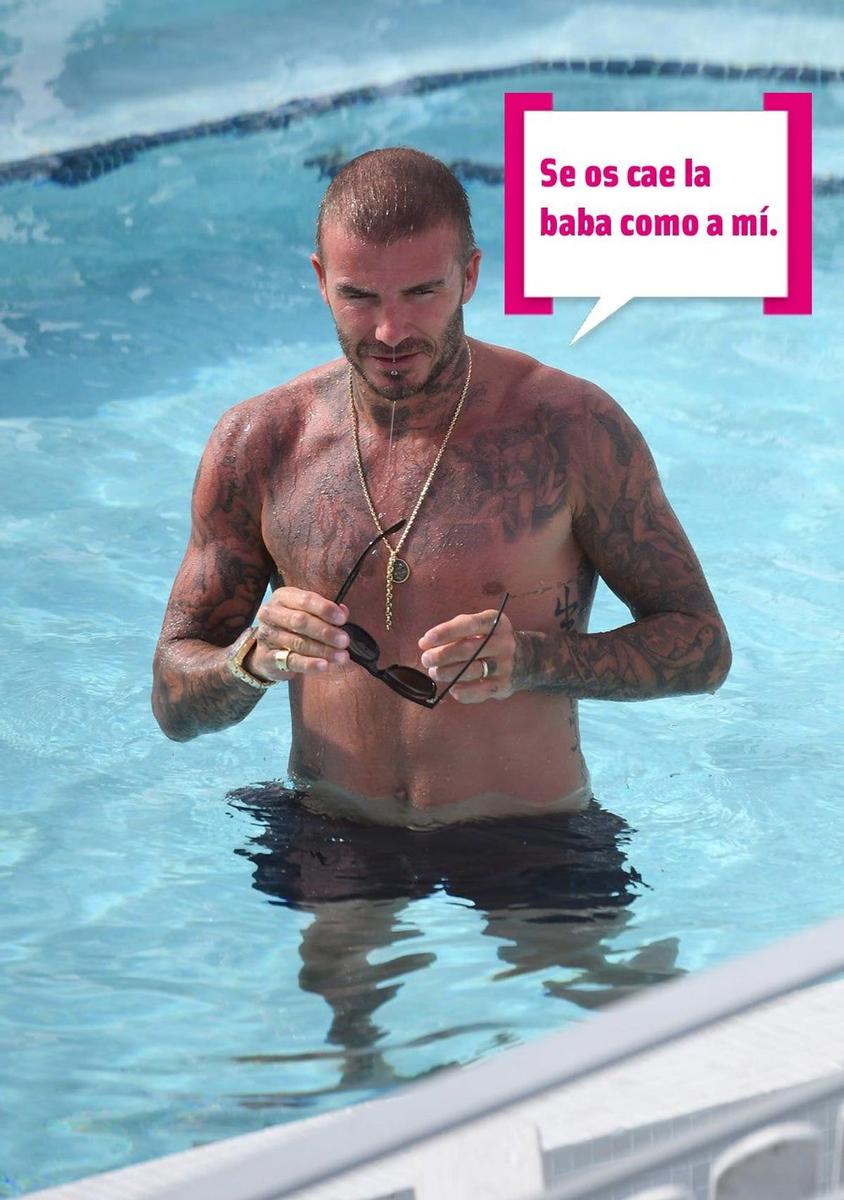 A Beckham se le cae la baba (el el moquete)