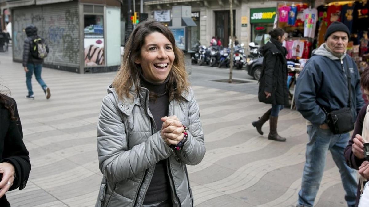 Mercè Homs, cuando era concejala de Ciutat Vella, en la Rambla, en febrero del 2015.