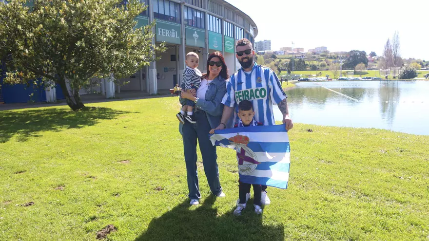 Anxo y su hijo Lucas en la previa del encuentro