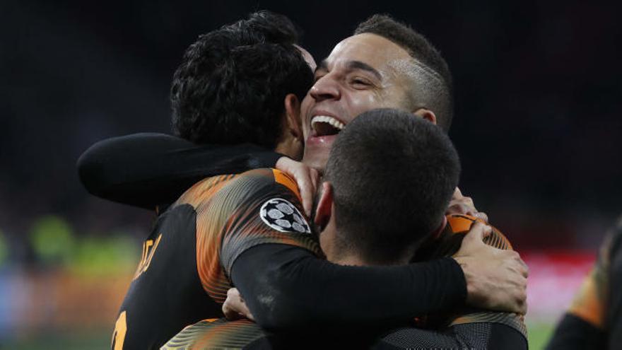Rodrigo Moreno, celebrando el gol.