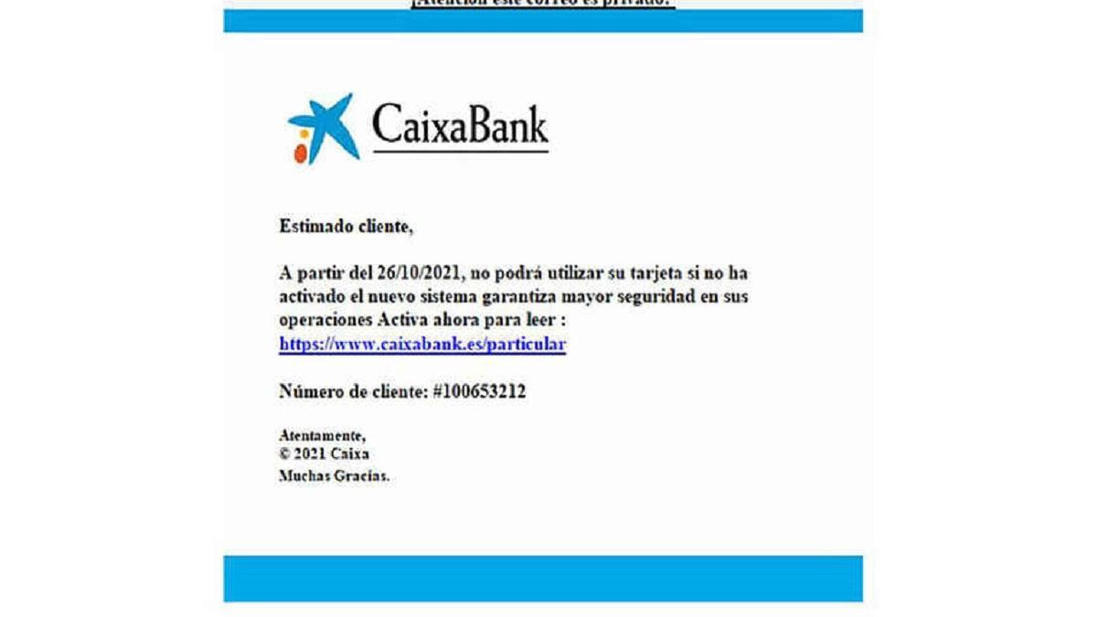 Cuidado con esta estafa muy popular a los usuarios de Caixabank