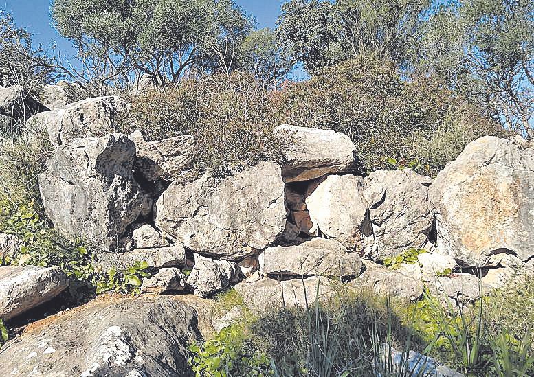 Es Canyar | Es Puig. Muros de una plataforma escalonada talayótica situada en los terrenos de Bunyolí, en Establiments.