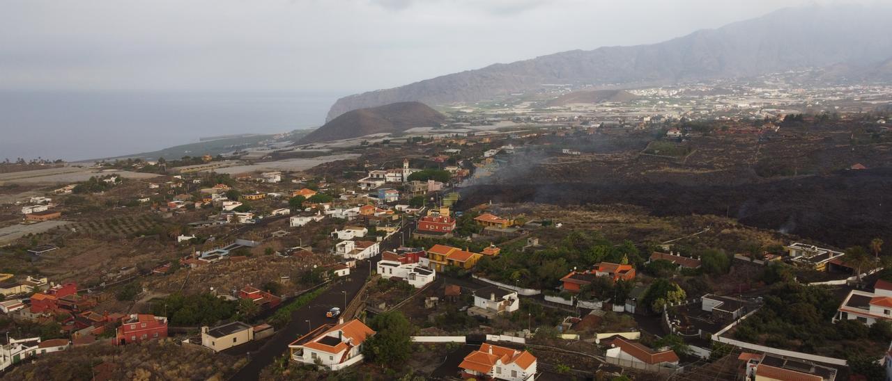 La lava del volcán de La Palma toma Todoque, a vista de pájaro