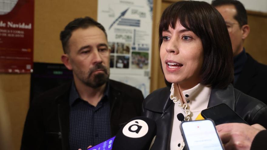 Diana Morant atiende a los medios, este miércoles, en Alicante