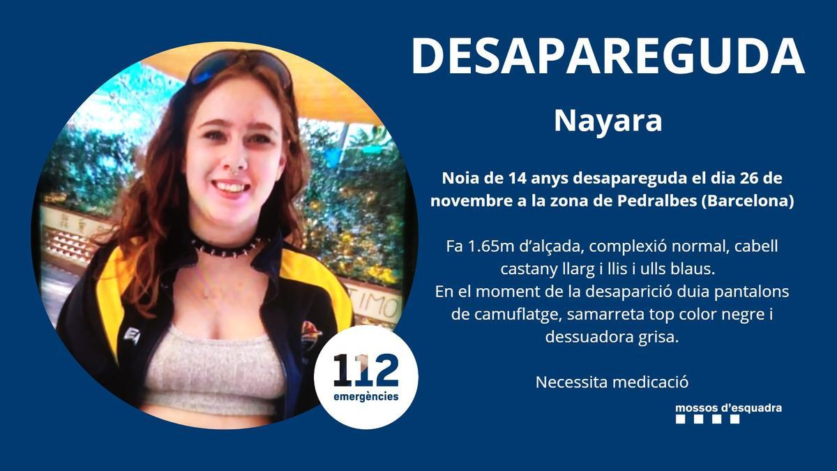 Localitzada sana i estàlvia la menor de 14 anys desapareguda a Barcelona des del 26 de novembre Localitzada sana i estàlvia la menor de 14 anys desapareguda a Barcelona des del 26 de novembre