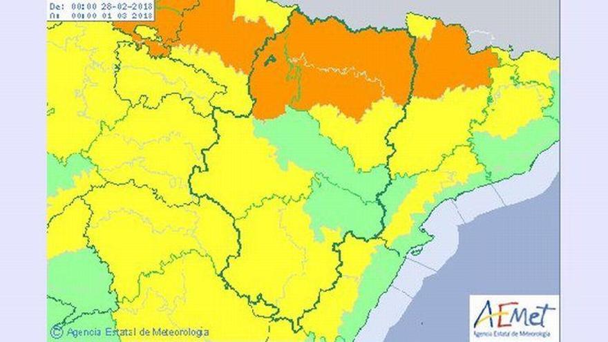 Se eleva a naranja el nivel de alerta por nevadas en la provincia de Huesca