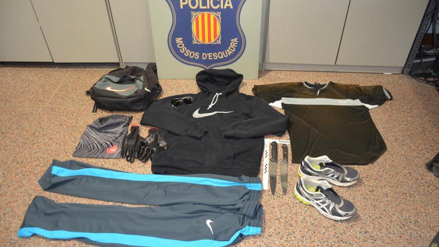 Materials confiscats al presumpe atracador.