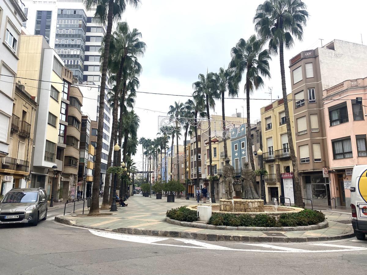 Otra zona del centro de Benicarló que se verá afectada por las obras.