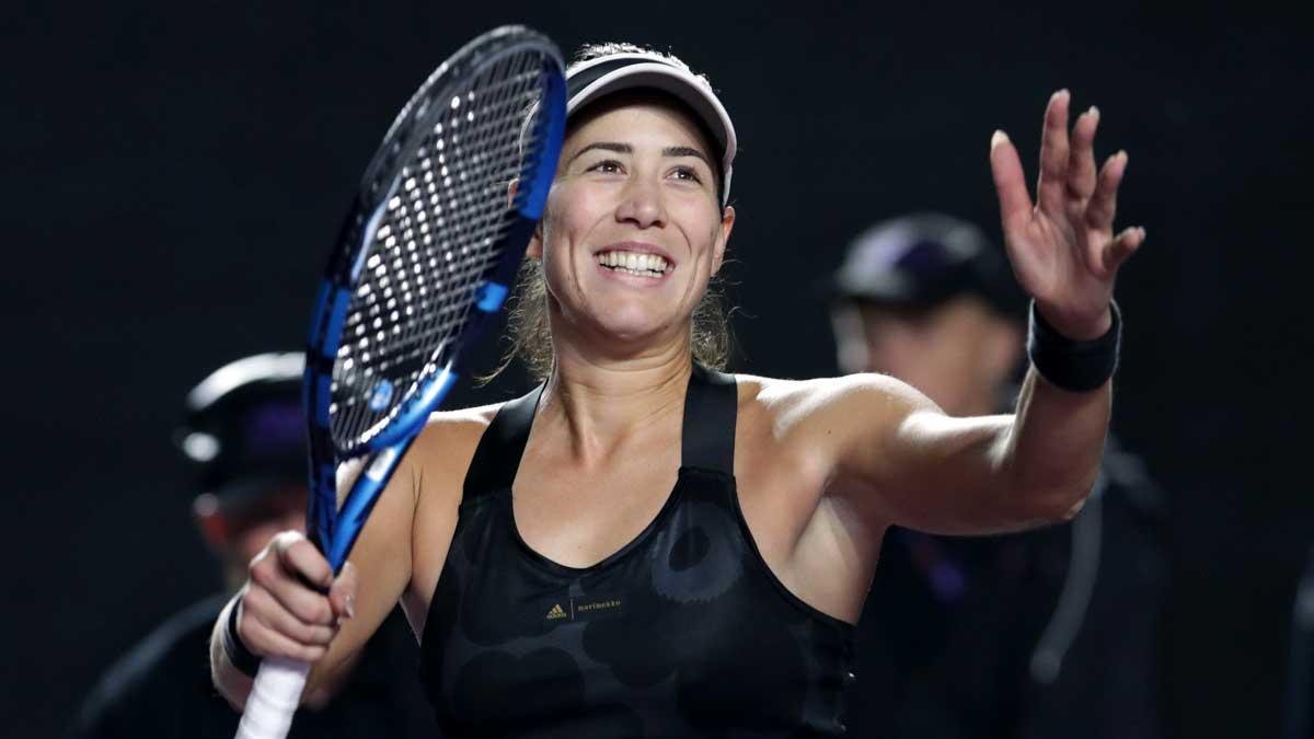 Muguruza celebra su pase a semifinales.