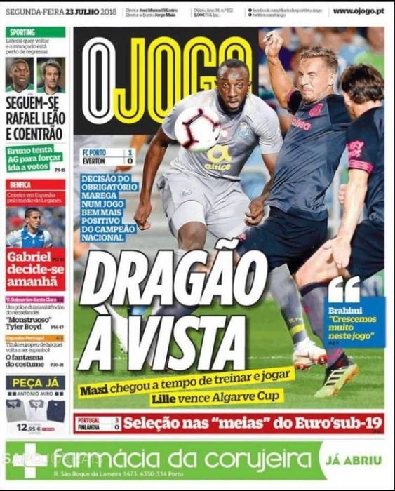 Portada O JOGO lunes 23 de julio de 2018