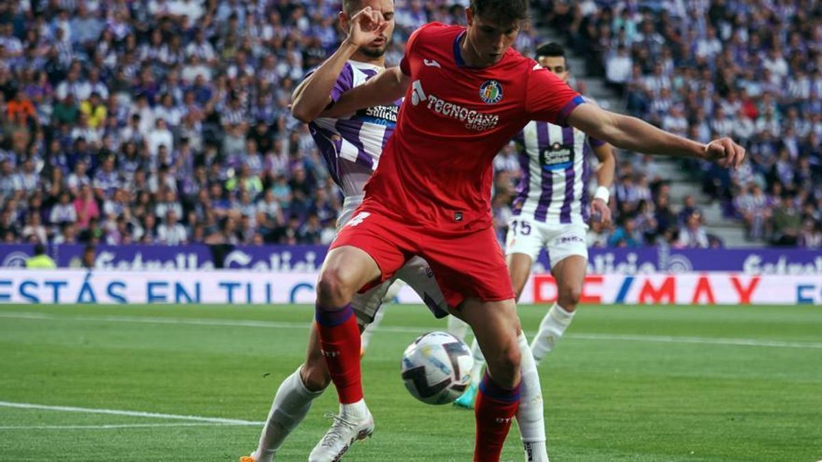 Instante del Real Valladolid - Getafe de la pasada temporada en la última jornada de LaLiga.