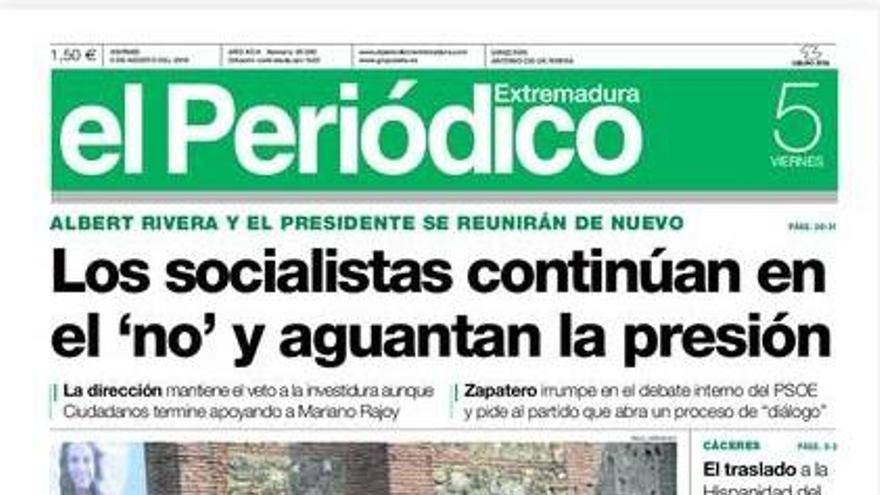 La portada de El Periódico Extremadura