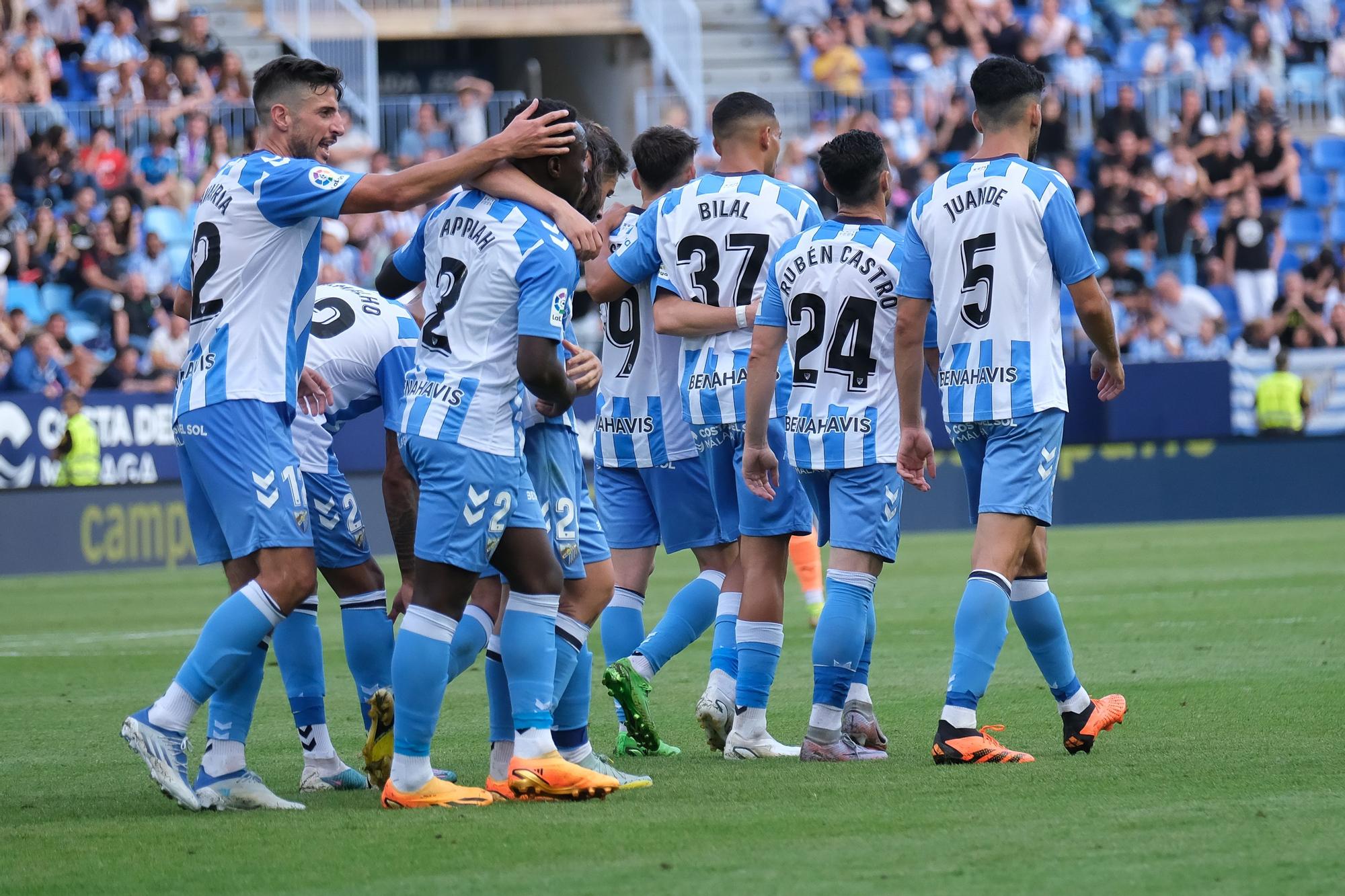 El Málaga CF - UD Ibiza, último partido de la Liga 22/23, en imágenes