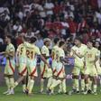 KONYA (Turkey), 07/09/2025.- Players of Spain celebrate after scoring the 0-3 goal during the FIFA World Cup 2026 qualifying Group E soccer soccer match between Turkey and Spain in Konya, Turkey, 07 September 2025. (Mundial de Fútbol, España, Turquía) EFE/EPA/ERDEM SAHIN