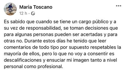 Facebook de la alcaldesa.