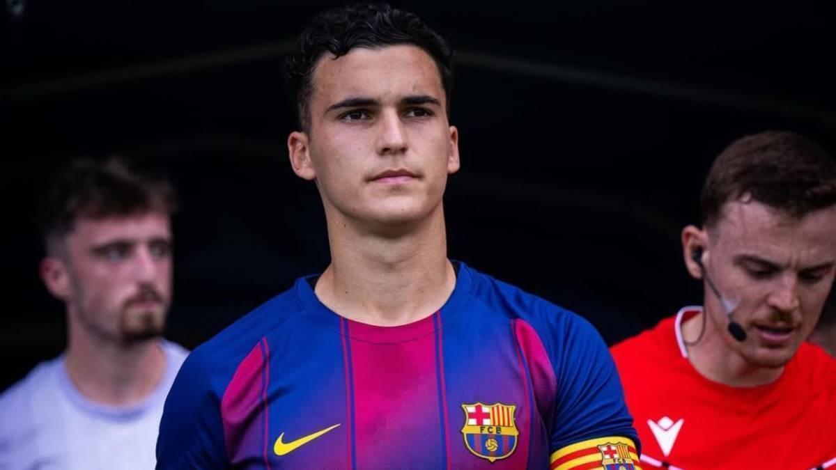 Álvaro Cortés, el central aragonés que brilla en el filial del Barça