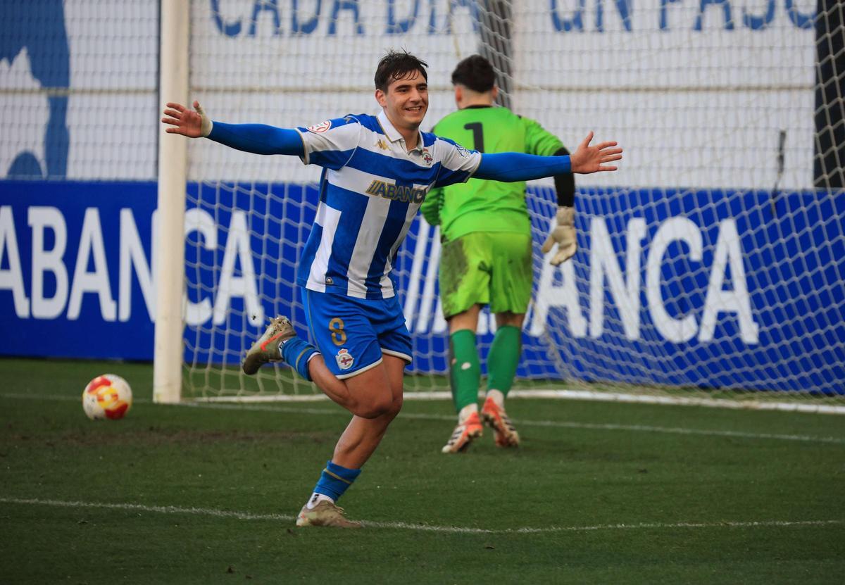 El Dépor juvenil vence al Hortaleza (3-1) y avanza en la Copa del Rey