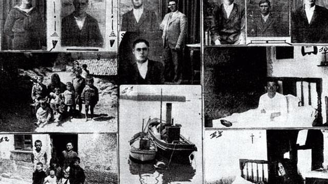 Composición con fotografías de víctimas, la barca, los supervivientes y titulares del períódico. // FdV
