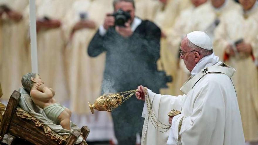 El papa Francisco, el pasado jueves, durante la misa celebrada en la Basílica de San Pedro, en el Vaticano.