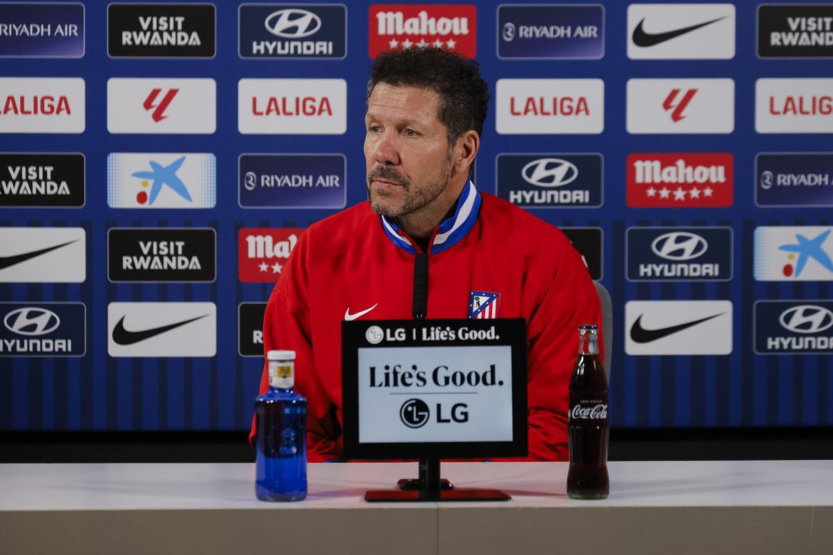 Diego Simeone, durante una rueda de prensa