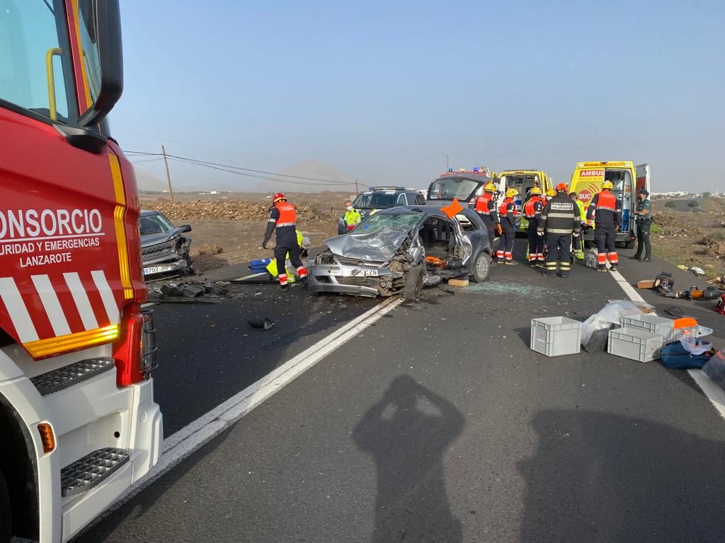 Accidente frontal en Lanzarote