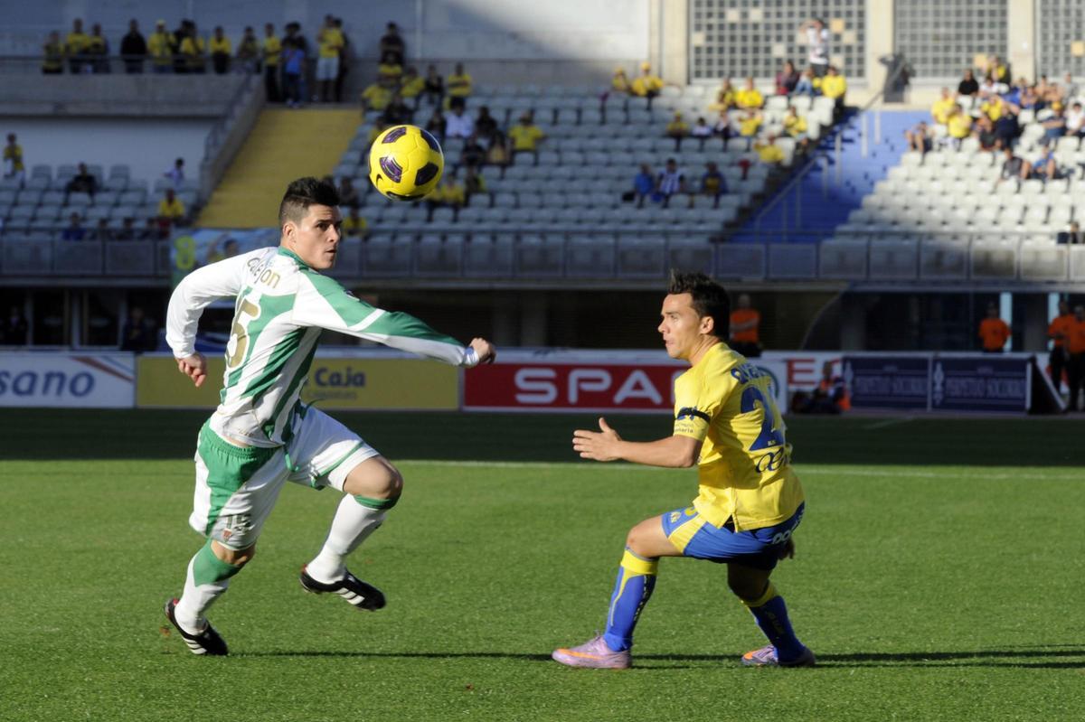 Callejón y Quero, en su etapa en Las Palmas, durante el triunfo blanquiverde en el Gran Canaria, en la 2010-11.