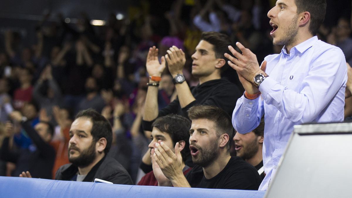 Piqué vibró en el Barça-Madrid de Euroleague