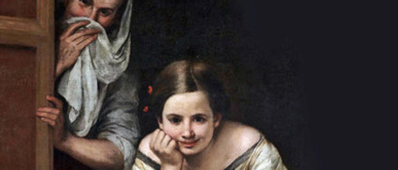 Detalle del cuadro “Mujeres en la ventana”, pintado por Murillo