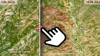 El antes y el después del incendio de Paüls, en Tarragona