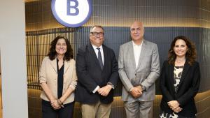 Mercè Conesa, CEO de Barcelona Global; Ramon Agenjo, presidente de Barcelona Global; Cristóbal Molleja, presidente de Net-Pharma; y Montse Puig, directora general de Barcelona & Partners.