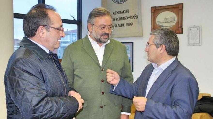Sotelo y Fervenza, en una reunión que mantuvieron en enero con el responsable de Recolte.  // Santos Álvarez