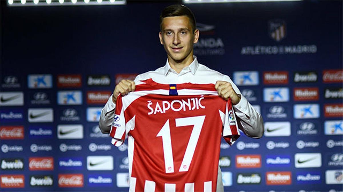 Saponjic, en su presentación como jugador del Atlético