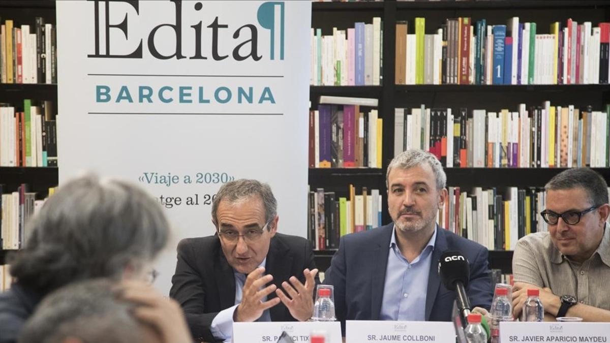 Patrici Tixis, Jaume Collboni y Javier Aparicio, en la presentación.