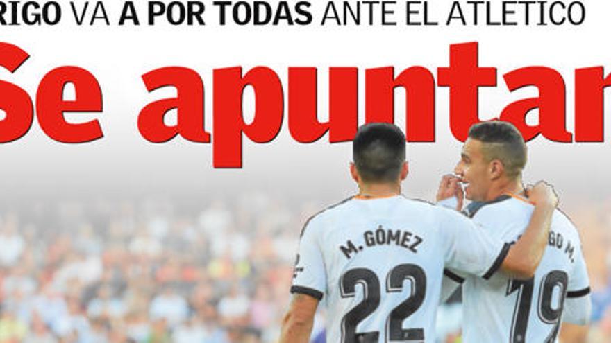 Rodrigo, con ganas de guerra frente al Atlético