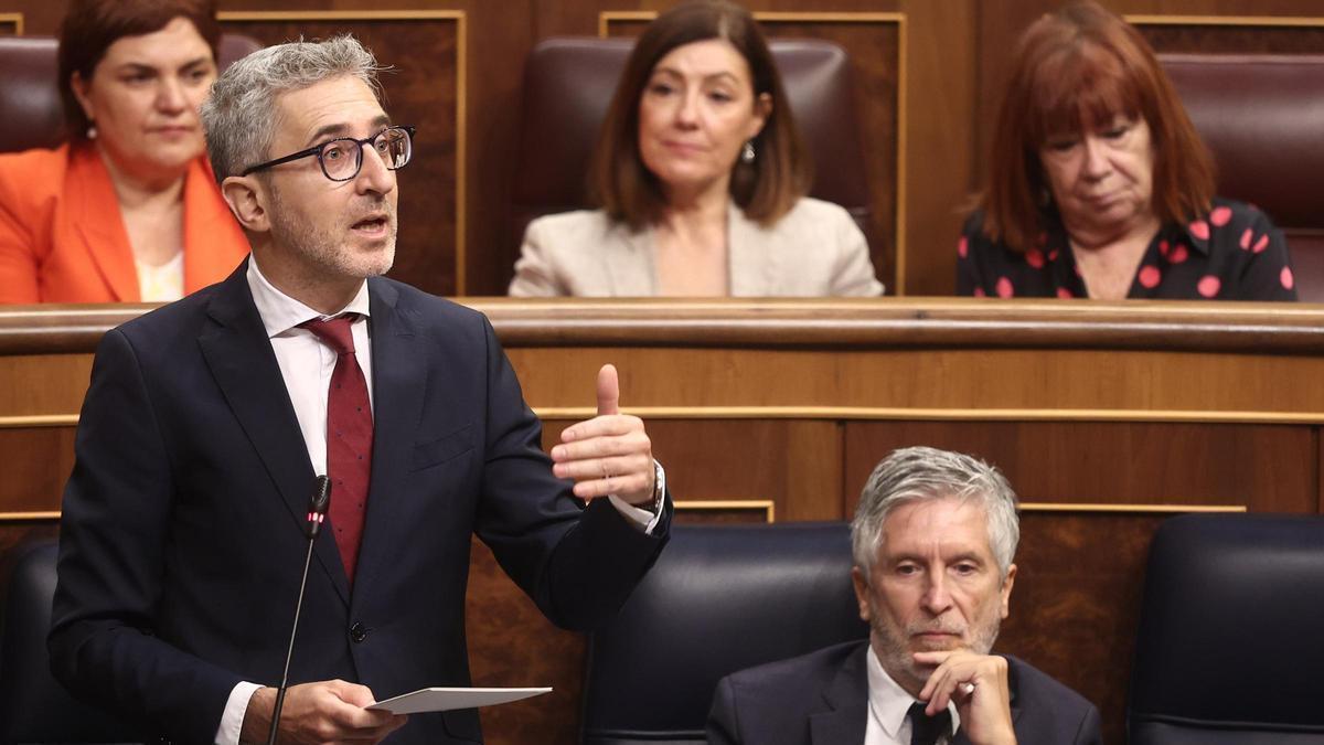 El Ministro de Hacienda, Arcadi España, en una reciente intervención en el Congreso.