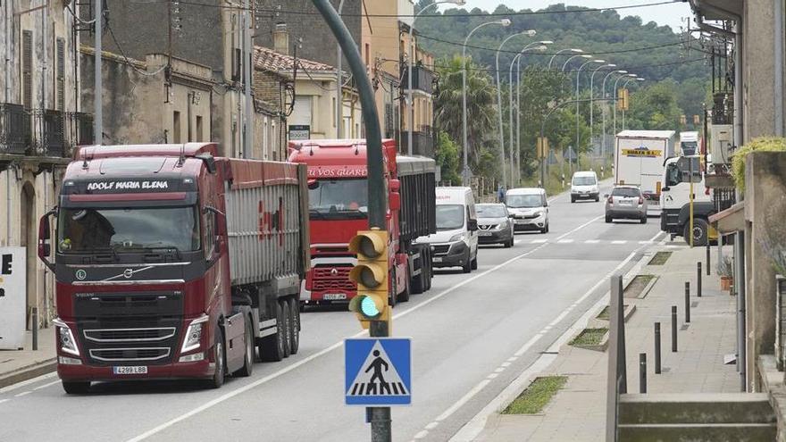 Camions a l&#039;N-II, a Bàscara, el 9 de juny passat