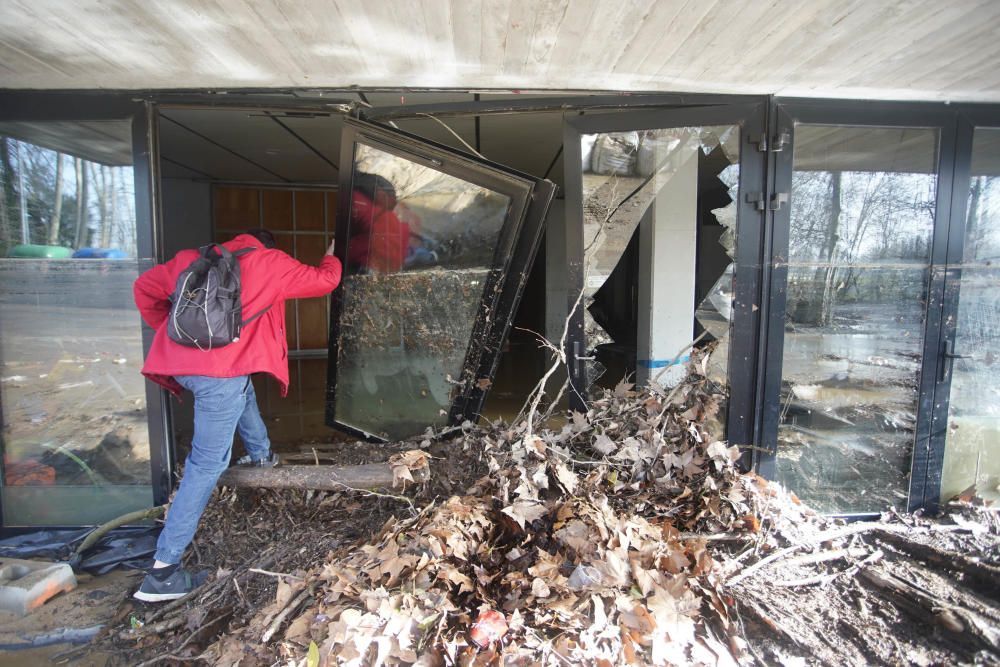 El pavelló de Fontajau, després del temporal Gloria