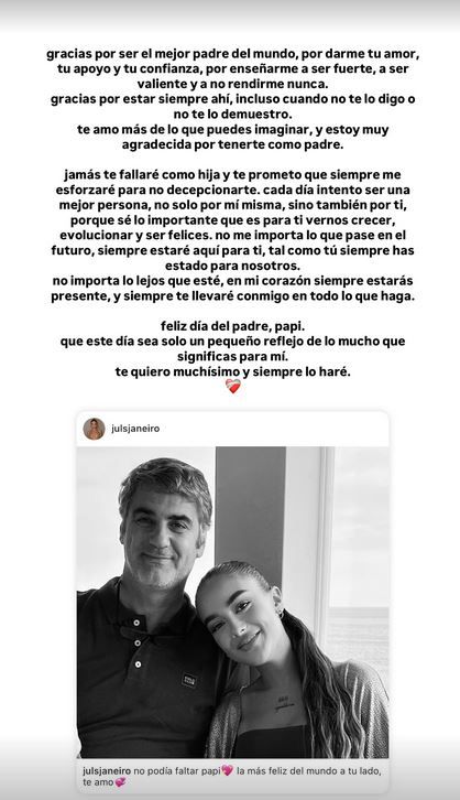 Inesperado comunicado de la hija de Jesulín de Ubrique a su padre: "Estoy muy agradecida de tenerte como padre"