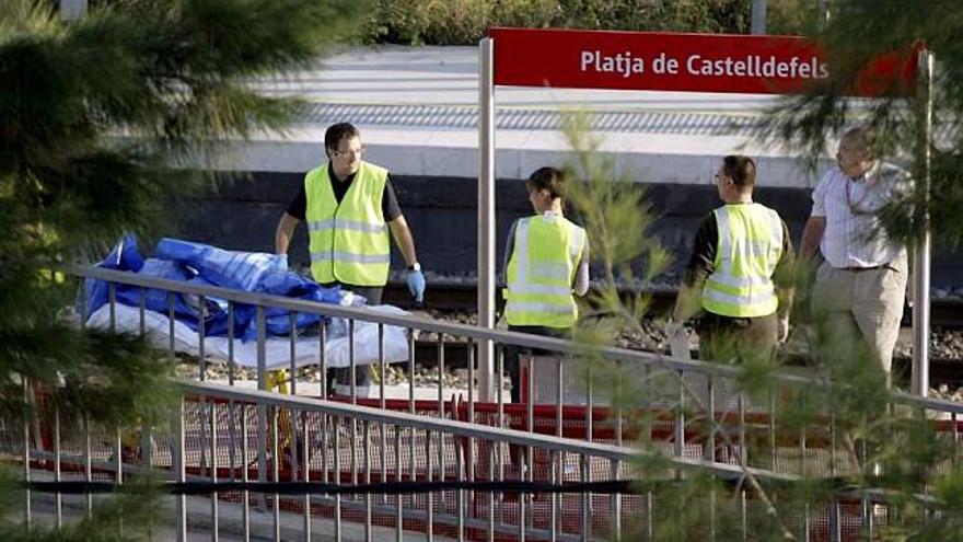 Estación de tren de Castelldefels en la que se registró ayer el accidente.