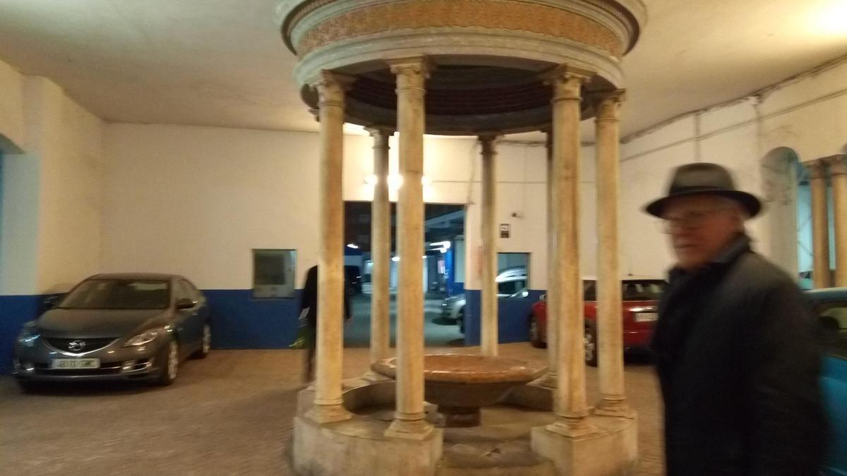 El templete de los Baños de Las Delicias, en el garaje Las Delicias, en 2020.