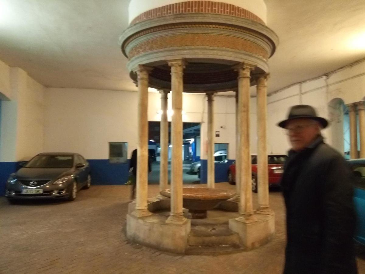 El templete de los Baños de Las Delicias, en el garaje Las Delicias, en 2020.