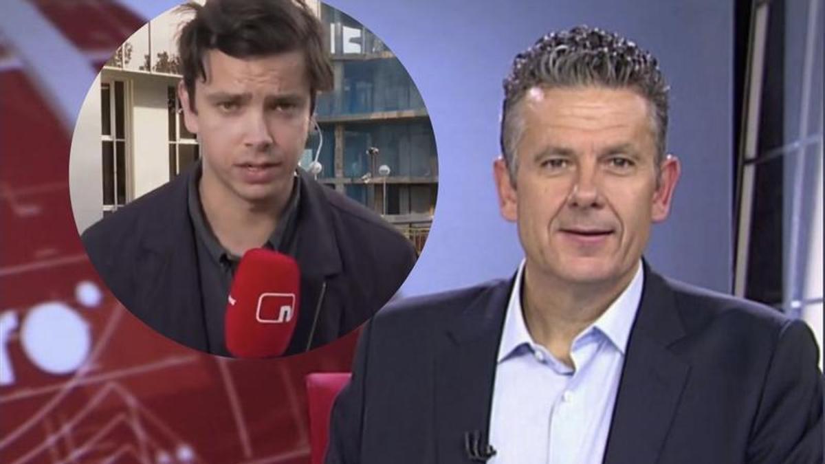 Roberto Arce y Diego Arce, trabajando en Noticias Cuatro.