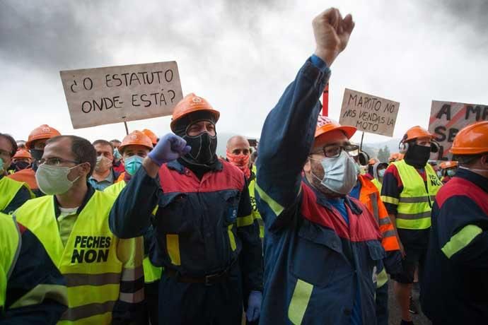 Protestas contra los despidos en Alcoa San Cibrao