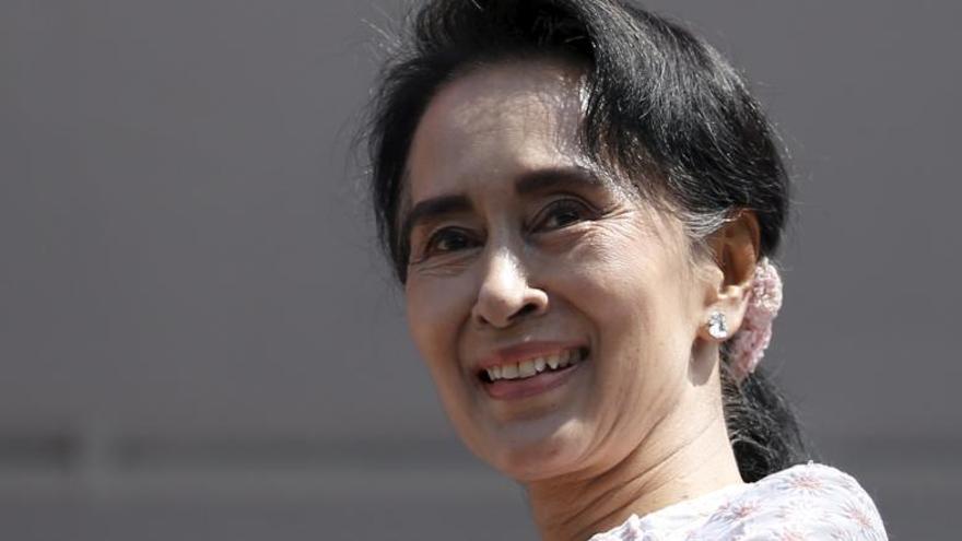 Aung San Suu Kyi, tras las elecciones.