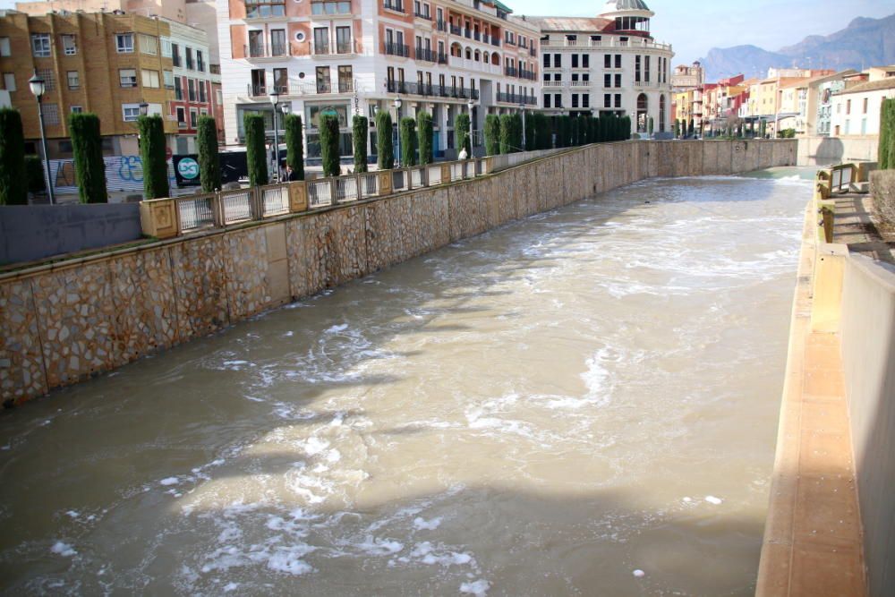 Las precipitaciones han provocado que el río registre un caudal de hasta 53 metros cúbicos por segundo, cuando lo habitual son 3 a su paso por Orihuela