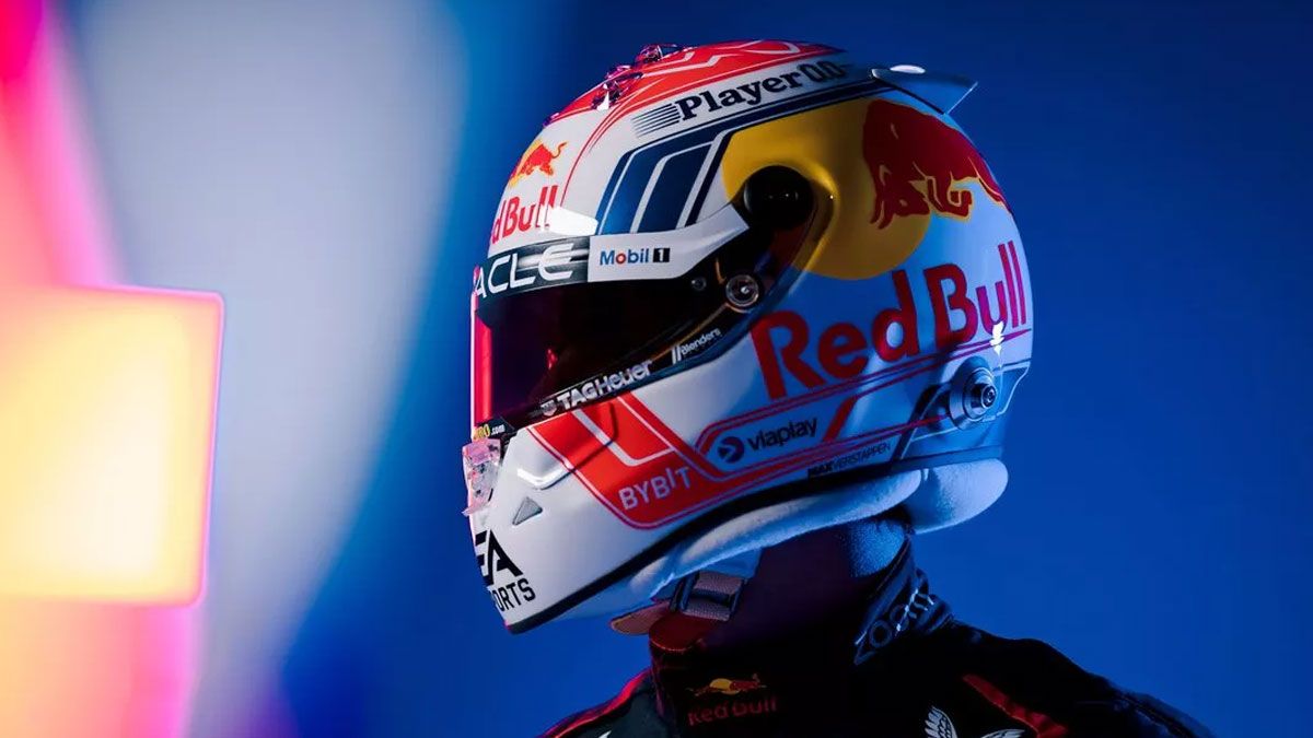 El casco del campeón Max Verstappen para 2023