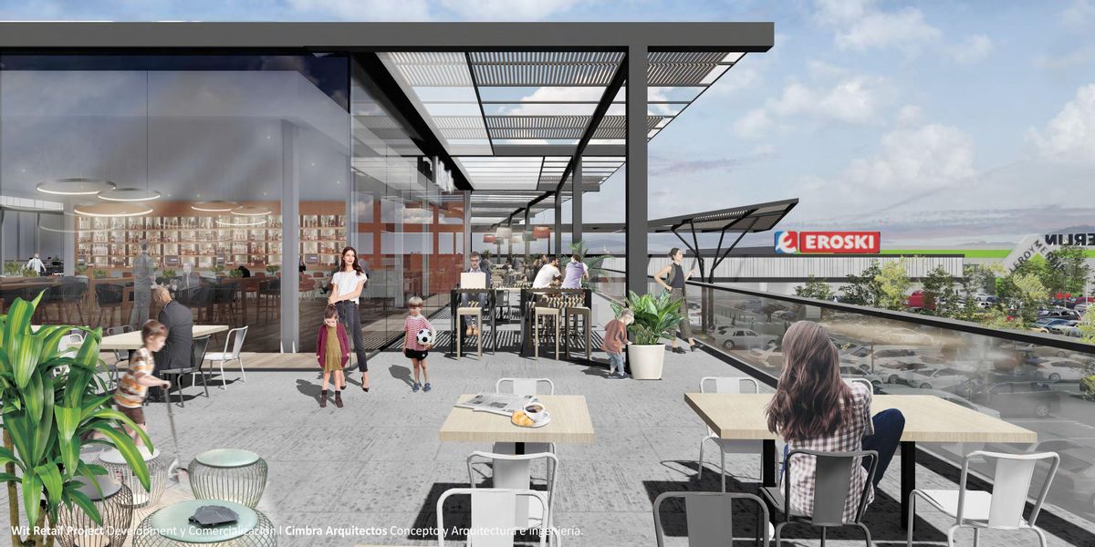 Infografía de una futura terraza hostelera en Nasas Nigrán. // López Real 21