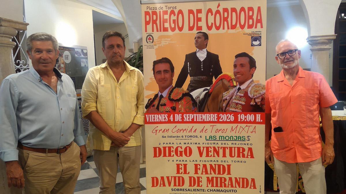 Diego Ventura, El Fandi y David de Miranda protagonizan el cartel taurino de la Feria Real de Priego